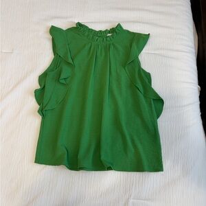Green Ruffled Blouse